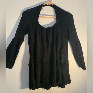 Alvina Black Women's Blouse size XS Witchy Dark Coquette